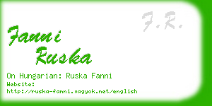 fanni ruska business card